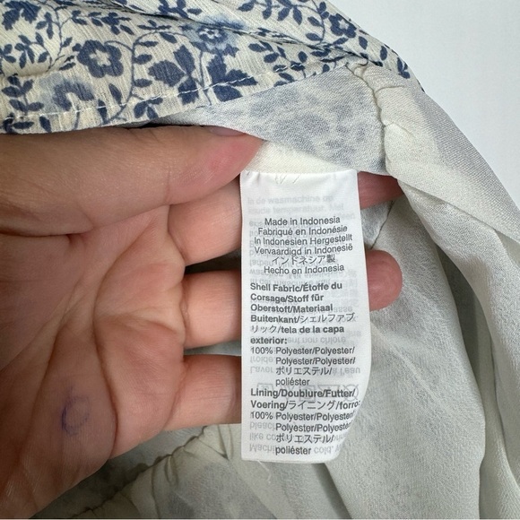 Madewell Georgette Ruffle-Sleeve Peplum Top in Americana Floral Size Small - Picture 6 of 7